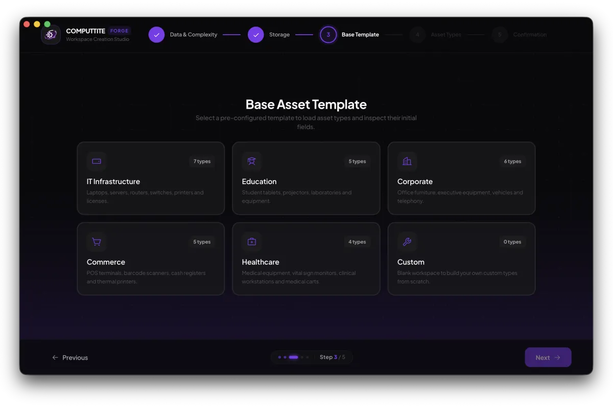 Computtite Forge workspace creation wizard